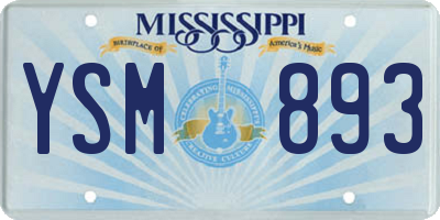 MS license plate YSM893