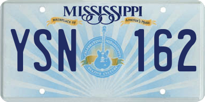 MS license plate YSN162