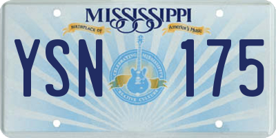 MS license plate YSN175