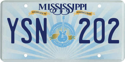 MS license plate YSN202