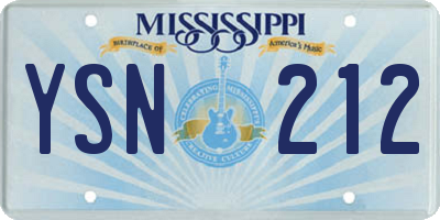 MS license plate YSN212