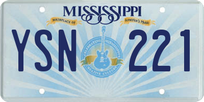 MS license plate YSN221