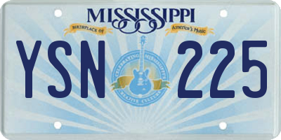 MS license plate YSN225