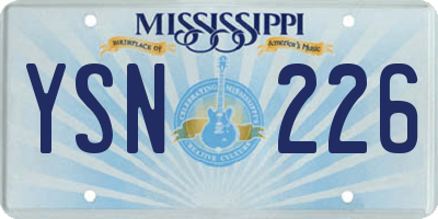 MS license plate YSN226
