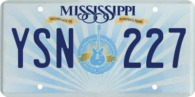 MS license plate YSN227