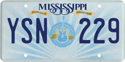 MS license plate YSN229