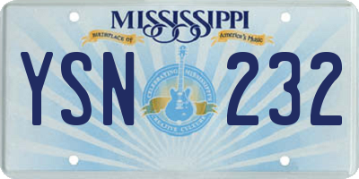 MS license plate YSN232