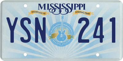 MS license plate YSN241