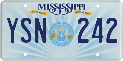 MS license plate YSN242