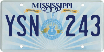 MS license plate YSN243