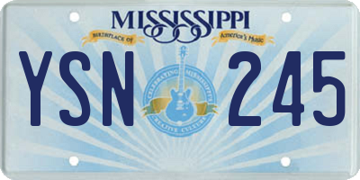 MS license plate YSN245