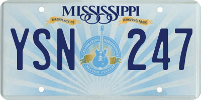 MS license plate YSN247
