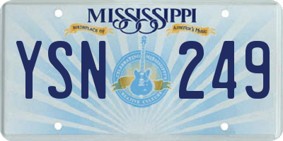 MS license plate YSN249