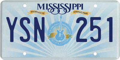 MS license plate YSN251