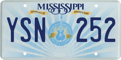 MS license plate YSN252