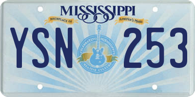 MS license plate YSN253