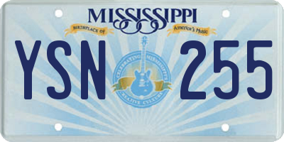 MS license plate YSN255