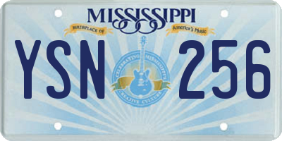 MS license plate YSN256