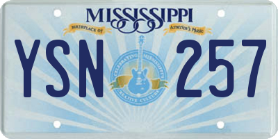 MS license plate YSN257