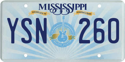 MS license plate YSN260