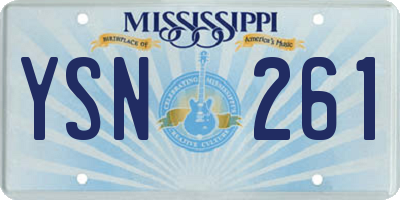 MS license plate YSN261