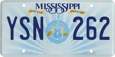 MS license plate YSN262