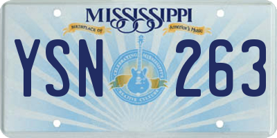 MS license plate YSN263