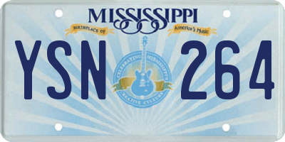 MS license plate YSN264