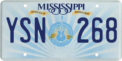 MS license plate YSN268