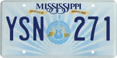 MS license plate YSN271