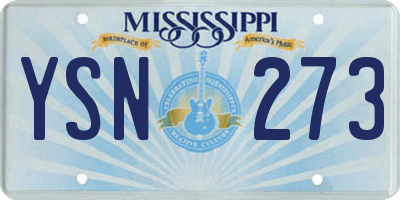MS license plate YSN273