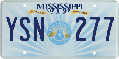 MS license plate YSN277