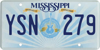 MS license plate YSN279