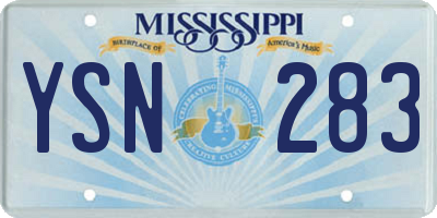 MS license plate YSN283