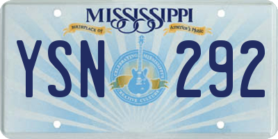 MS license plate YSN292