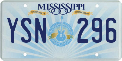 MS license plate YSN296
