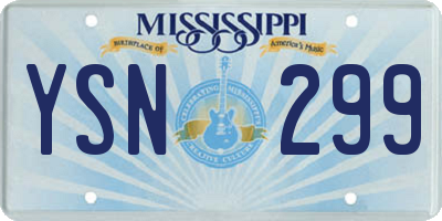 MS license plate YSN299