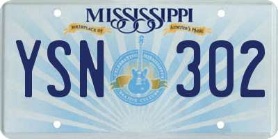 MS license plate YSN302