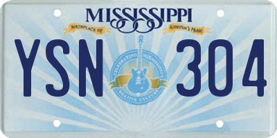 MS license plate YSN304