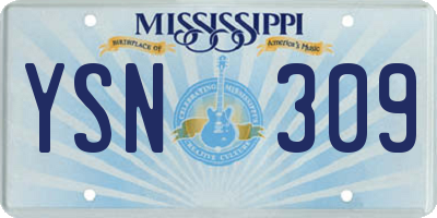 MS license plate YSN309