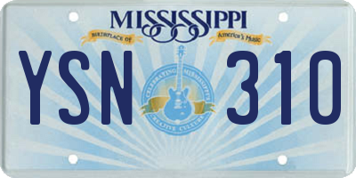 MS license plate YSN310