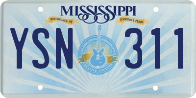 MS license plate YSN311