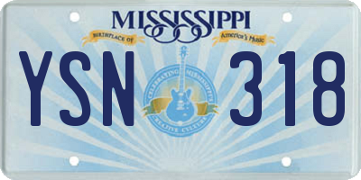 MS license plate YSN318