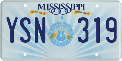 MS license plate YSN319