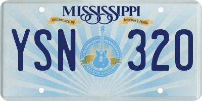 MS license plate YSN320