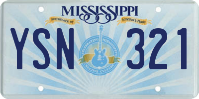 MS license plate YSN321