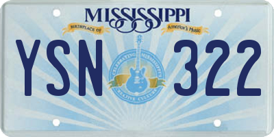 MS license plate YSN322