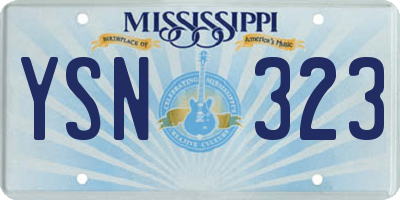 MS license plate YSN323