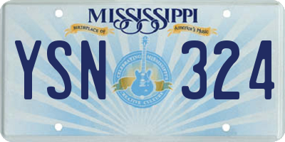 MS license plate YSN324