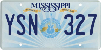 MS license plate YSN327